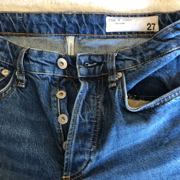 Rag & Bone Rosa Mid -Rise Button Fly Boyfriend Jean Color Jinx Size 27 - Picture 11 of 12